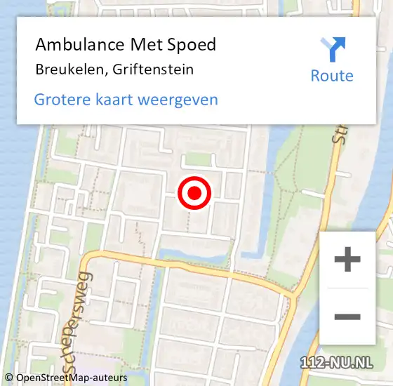 Locatie op kaart van de 112 melding: Ambulance Met Spoed Naar Breukelen, Griftenstein op 12 juli 2018 21:39