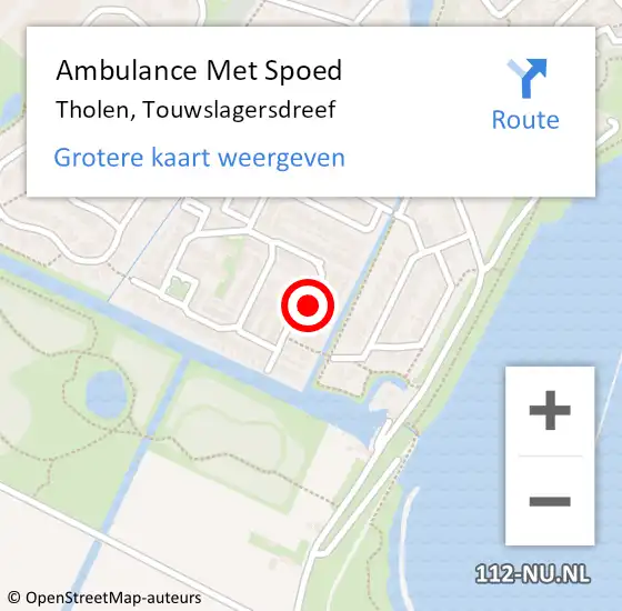 Locatie op kaart van de 112 melding: Ambulance Met Spoed Naar Tholen, Touwslagersdreef op 12 juli 2018 23:03