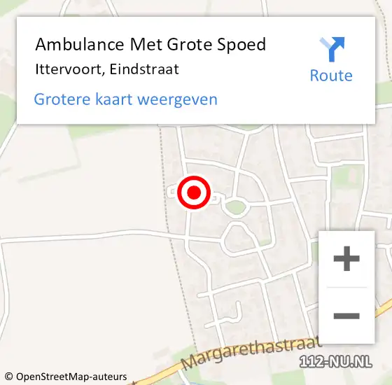 Locatie op kaart van de 112 melding: Ambulance Met Grote Spoed Naar Ittervoort, Eindstraat op 13 juli 2018 00:35