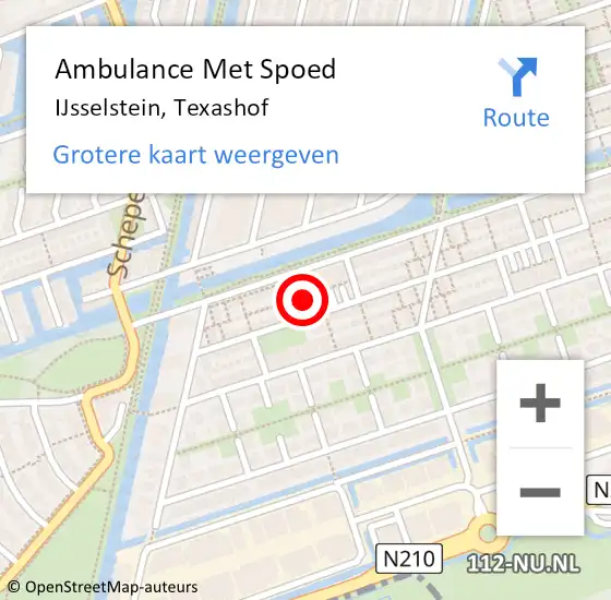 Locatie op kaart van de 112 melding: Ambulance Met Spoed Naar IJsselstein, Texashof op 13 juli 2018 04:01