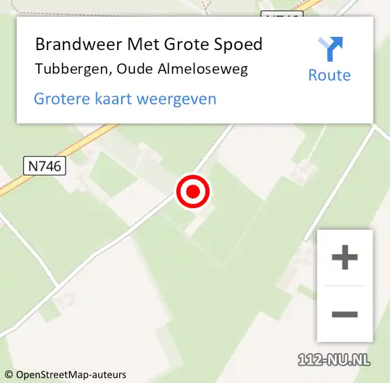 Locatie op kaart van de 112 melding: Brandweer Met Grote Spoed Naar Tubbergen, Oude Almeloseweg op 24 september 2013 08:35