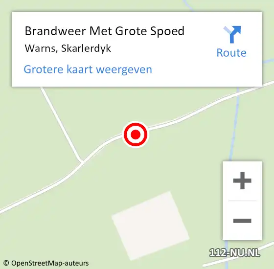 Locatie op kaart van de 112 melding: Brandweer Met Grote Spoed Naar Warns, Skarlerdyk op 13 juli 2018 05:43