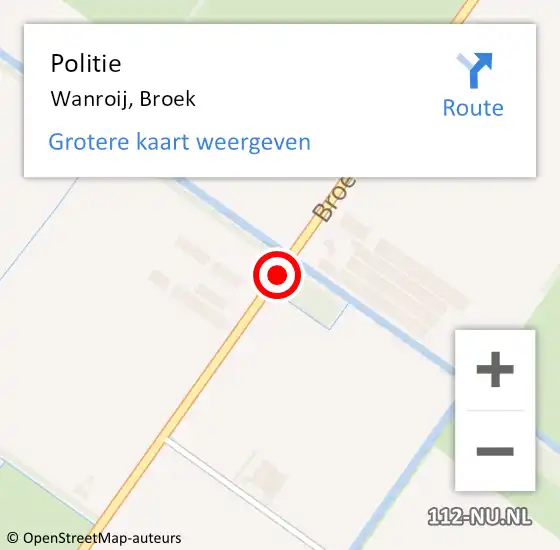 Locatie op kaart van de 112 melding: Politie Wanroij, Broek op 13 juli 2018 07:28