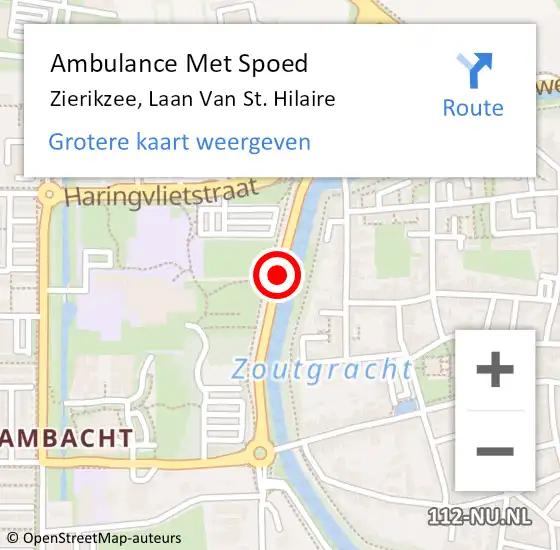 Locatie op kaart van de 112 melding: Ambulance Met Spoed Naar Zierikzee, Laan Van St. Hilaire op 13 juli 2018 10:00