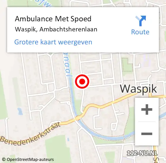 Locatie op kaart van de 112 melding: Ambulance Met Spoed Naar Waspik, Ambachtsherenlaan op 13 juli 2018 10:43