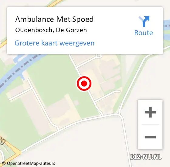 Locatie op kaart van de 112 melding: Ambulance Met Spoed Naar Oudenbosch, De Gorzen op 13 juli 2018 10:50