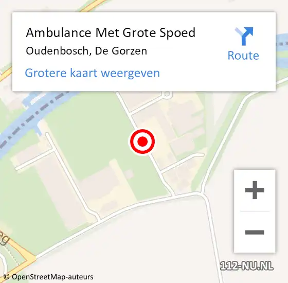 Locatie op kaart van de 112 melding: Ambulance Met Grote Spoed Naar Oudenbosch, De Gorzen op 13 juli 2018 10:53