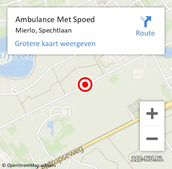 Locatie op kaart van de 112 melding: Ambulance Met Spoed Naar Mierlo, Spechtlaan op 13 juli 2018 11:08