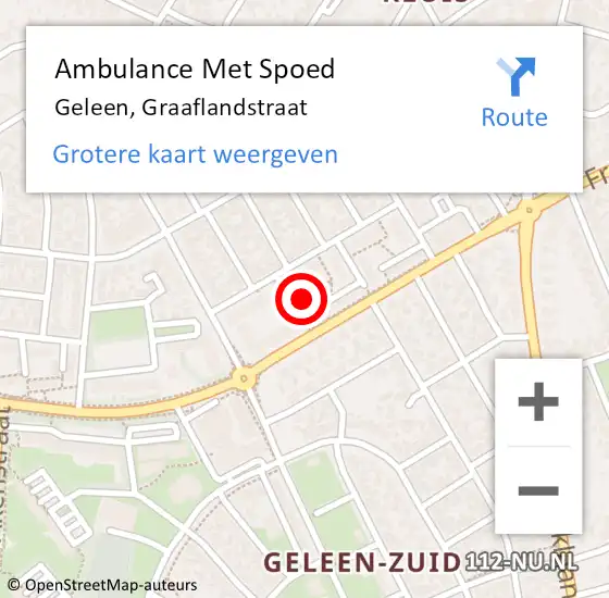 Locatie op kaart van de 112 melding: Ambulance Met Spoed Naar Geleen, Graaflandstraat op 2 maart 2014 20:02