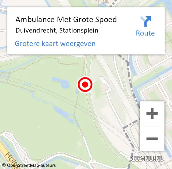 Locatie op kaart van de 112 melding: Ambulance Met Grote Spoed Naar Duivendrecht, Stationsplein op 13 juli 2018 12:25