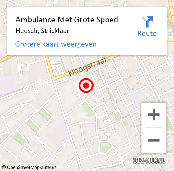 Locatie op kaart van de 112 melding: Ambulance Met Grote Spoed Naar Heesch, Stricklaan op 13 juli 2018 12:27