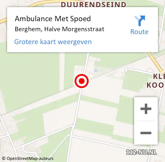 Locatie op kaart van de 112 melding: Ambulance Met Spoed Naar Berghem, Halve Morgensstraat op 13 juli 2018 12:32