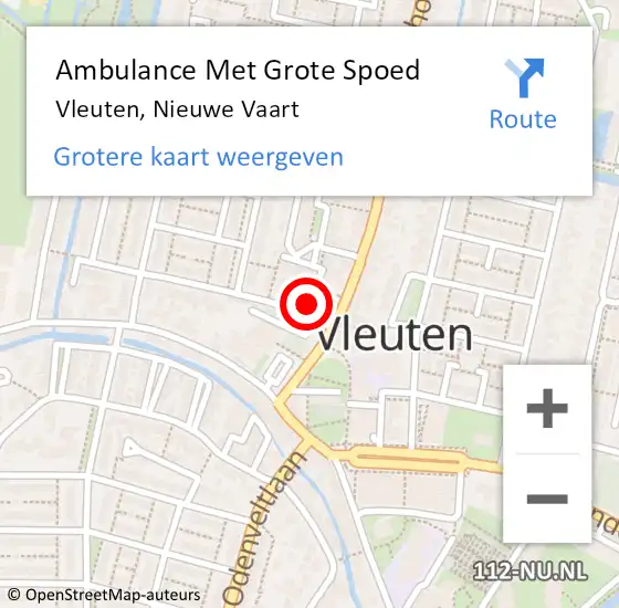 Locatie op kaart van de 112 melding: Ambulance Met Grote Spoed Naar Vleuten, Nieuwe Vaart op 13 juli 2018 13:18