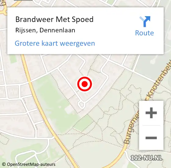 Locatie op kaart van de 112 melding: Brandweer Met Spoed Naar Rijssen, Dennenlaan op 13 juli 2018 13:27