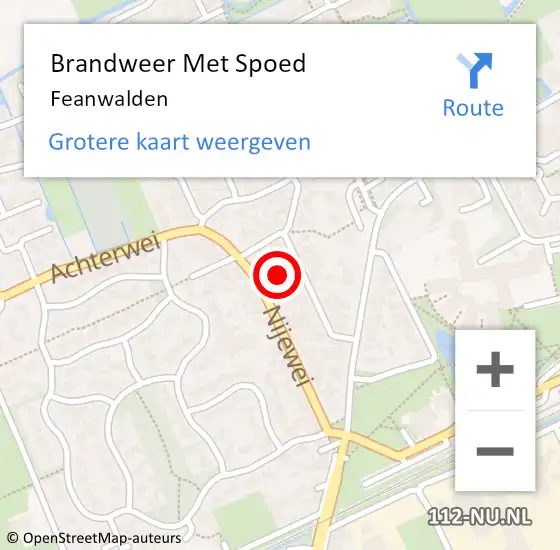 Locatie op kaart van de 112 melding: Brandweer Met Spoed Naar Feanwalden op 13 juli 2018 13:44