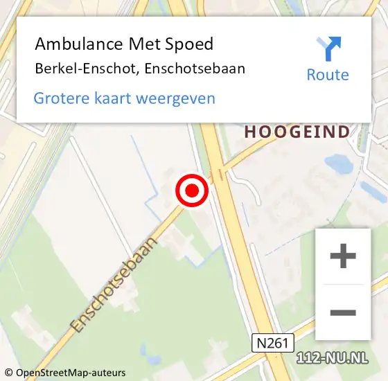 Locatie op kaart van de 112 melding: Ambulance Met Spoed Naar Berkel-Enschot, Enschotsebaan op 13 juli 2018 14:00