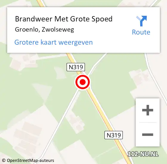 Locatie op kaart van de 112 melding: Brandweer Met Grote Spoed Naar Groenlo, Zwolseweg op 13 juli 2018 15:45