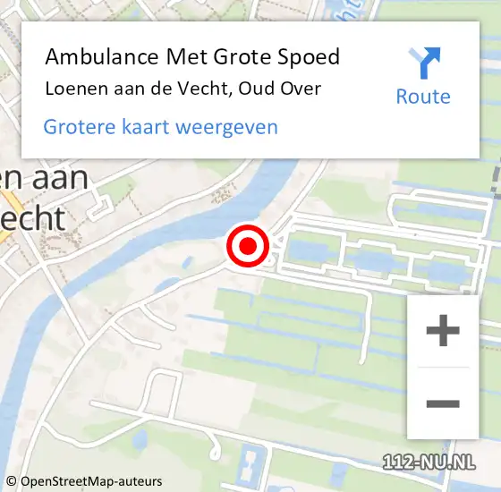 Locatie op kaart van de 112 melding: Ambulance Met Grote Spoed Naar Loenen aan de Vecht, Oud Over op 13 juli 2018 15:56