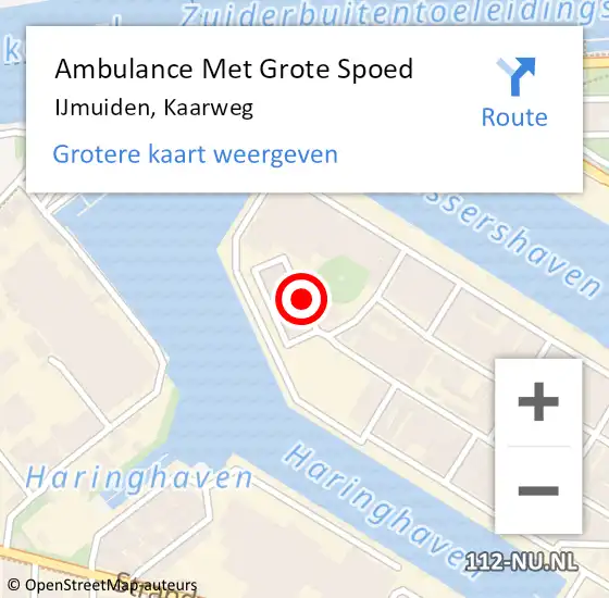 Locatie op kaart van de 112 melding: Ambulance Met Grote Spoed Naar IJmuiden, Kaarweg op 13 juli 2018 16:01