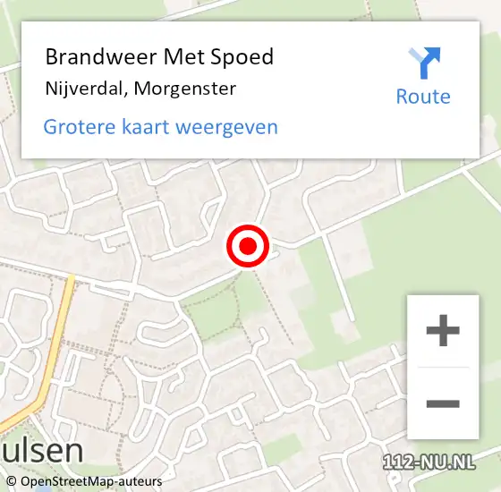 Locatie op kaart van de 112 melding: Brandweer Met Spoed Naar Nijverdal, Morgenster op 13 juli 2018 16:18