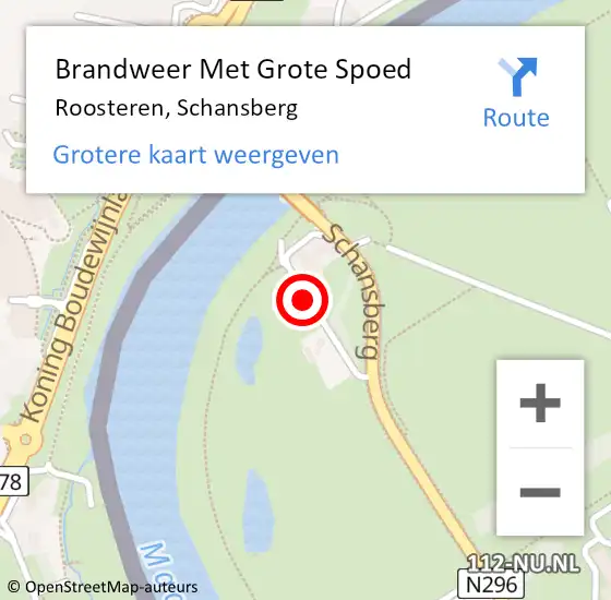 Locatie op kaart van de 112 melding: Brandweer Met Grote Spoed Naar Roosteren, Schansberg op 13 juli 2018 16:28