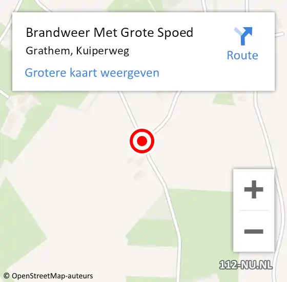 Locatie op kaart van de 112 melding: Brandweer Met Grote Spoed Naar Grathem, Kuiperweg op 13 juli 2018 16:29