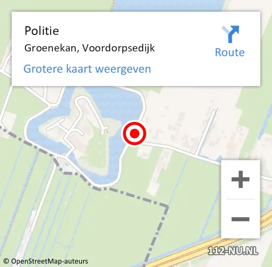 Locatie op kaart van de 112 melding: Politie Groenekan, Voordorpsedijk op 13 juli 2018 16:33