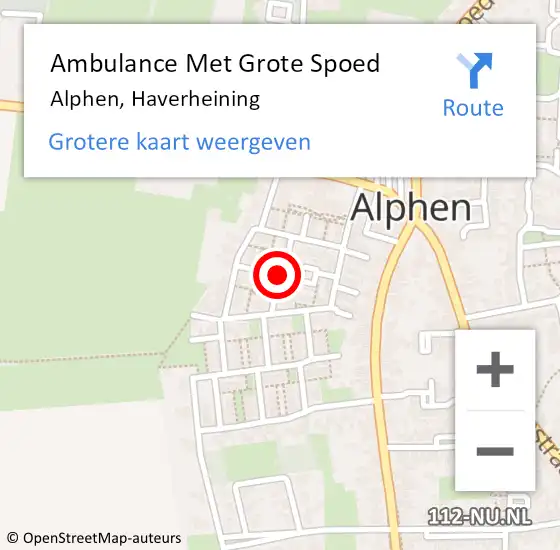 Locatie op kaart van de 112 melding: Ambulance Met Grote Spoed Naar Alphen, Haverheining op 13 juli 2018 17:42