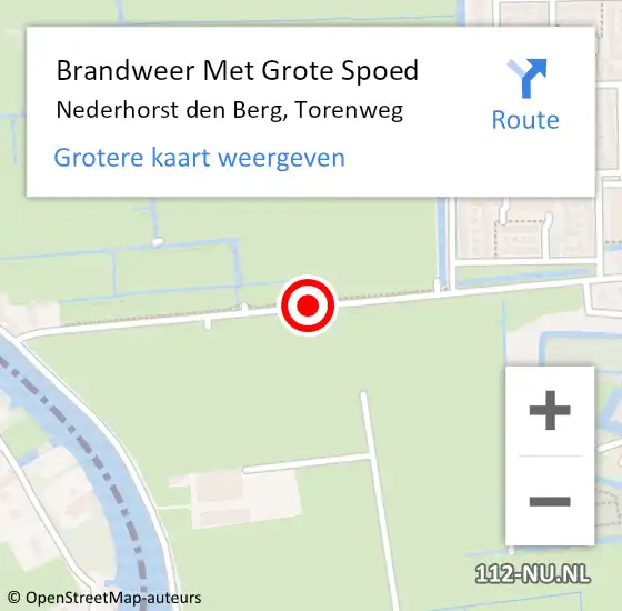 Locatie op kaart van de 112 melding: Brandweer Met Grote Spoed Naar Nederhorst den Berg, Torenweg op 13 juli 2018 17:51