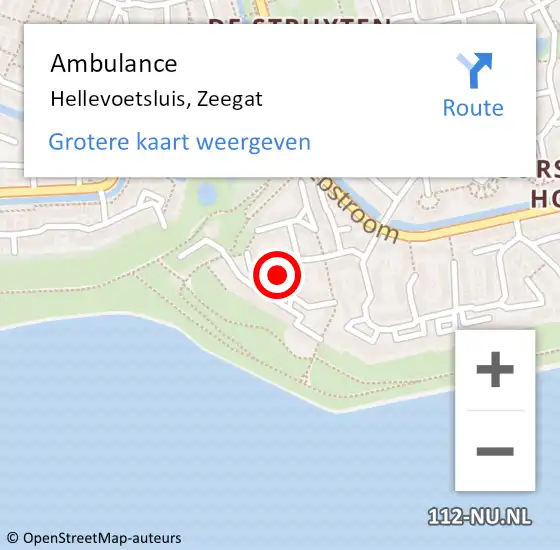 Locatie op kaart van de 112 melding: Ambulance Hellevoetsluis, Zeegat op 13 juli 2018 18:17
