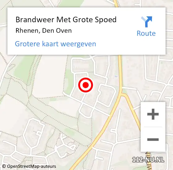 Locatie op kaart van de 112 melding: Brandweer Met Grote Spoed Naar Rhenen, Den Oven op 13 juli 2018 18:24