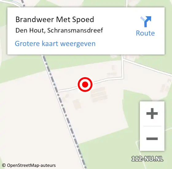 Locatie op kaart van de 112 melding: Brandweer Met Spoed Naar Den Hout, Schransmansdreef op 13 juli 2018 18:36