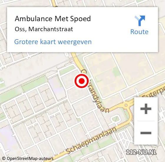 Locatie op kaart van de 112 melding: Ambulance Met Spoed Naar Oss, Marchantstraat op 13 juli 2018 20:07