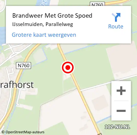 Locatie op kaart van de 112 melding: Brandweer Met Grote Spoed Naar IJsselmuiden, Parallelweg op 13 juli 2018 20:39