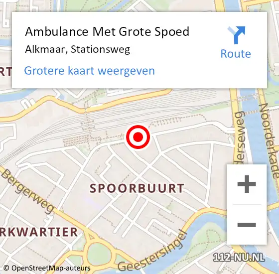 Locatie op kaart van de 112 melding: Ambulance Met Grote Spoed Naar Alkmaar, Stationsweg op 13 juli 2018 21:13