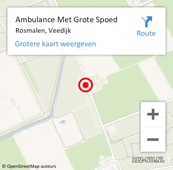 Locatie op kaart van de 112 melding: Ambulance Met Grote Spoed Naar Rosmalen, Veedijk op 14 juli 2018 02:31