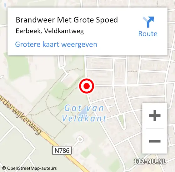 Locatie op kaart van de 112 melding: Brandweer Met Grote Spoed Naar Eerbeek, Veldkantweg op 14 juli 2018 03:03