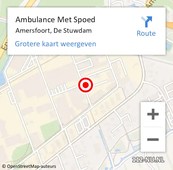 Locatie op kaart van de 112 melding: Ambulance Met Spoed Naar Amersfoort, De Stuwdam op 14 juli 2018 07:25