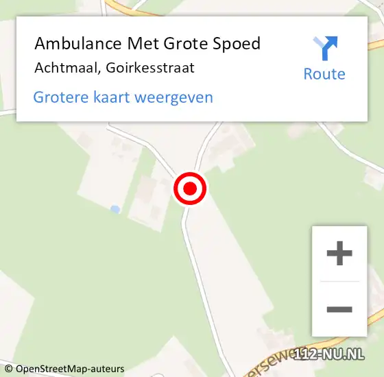 Locatie op kaart van de 112 melding: Ambulance Met Grote Spoed Naar Achtmaal, Goirkesstraat op 14 juli 2018 07:53