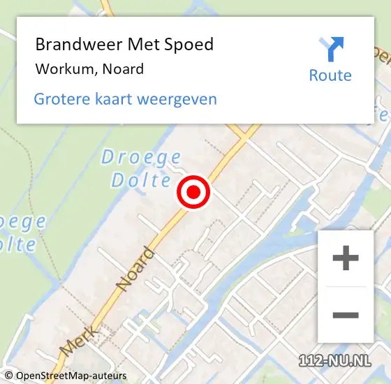 Locatie op kaart van de 112 melding: Brandweer Met Spoed Naar Workum, Noard op 14 juli 2018 08:40