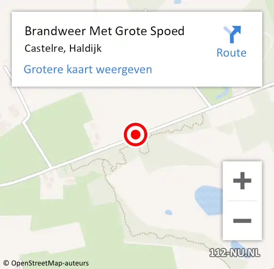 Locatie op kaart van de 112 melding: Brandweer Met Grote Spoed Naar Castelré, Haldijk op 14 juli 2018 09:09