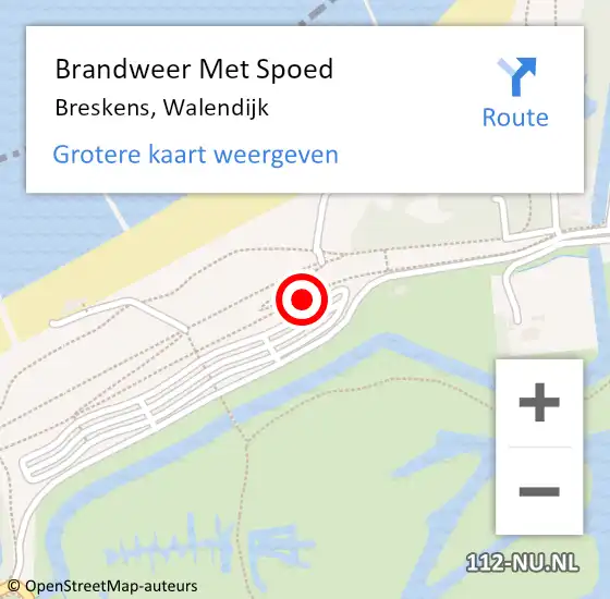 Locatie op kaart van de 112 melding: Brandweer Met Spoed Naar Breskens, Walendijk op 14 juli 2018 10:37