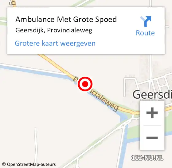 Locatie op kaart van de 112 melding: Ambulance Met Grote Spoed Naar Geersdijk, Provincialeweg op 14 juli 2018 10:51
