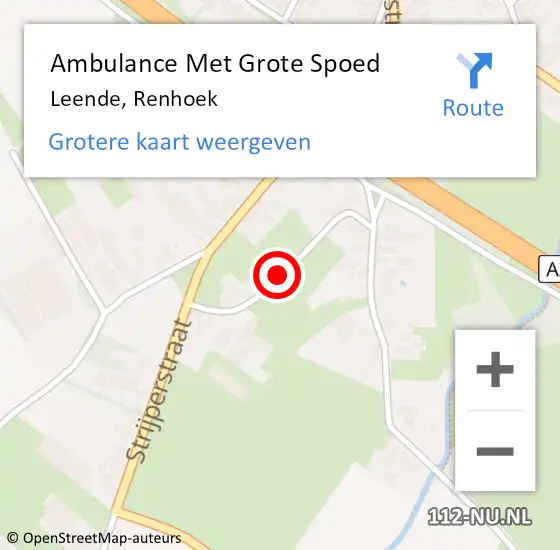 Locatie op kaart van de 112 melding: Ambulance Met Grote Spoed Naar Leende, Renhoek op 14 juli 2018 11:31