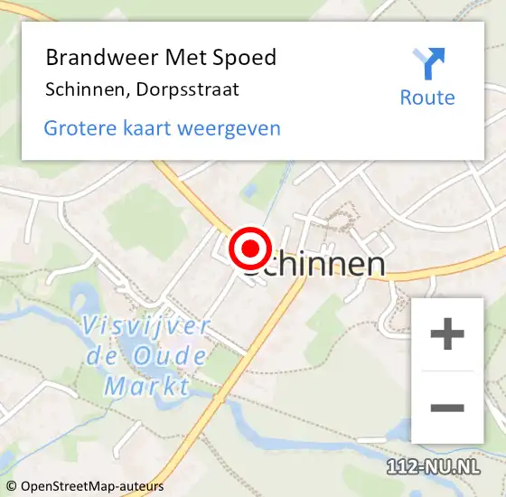 Locatie op kaart van de 112 melding: Brandweer Met Spoed Naar Schinnen, Dorpsstraat op 14 juli 2018 11:33