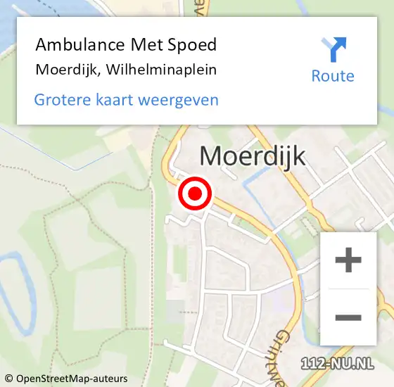 Locatie op kaart van de 112 melding: Ambulance Met Spoed Naar Moerdijk, Wilhelminaplein op 14 juli 2018 11:42