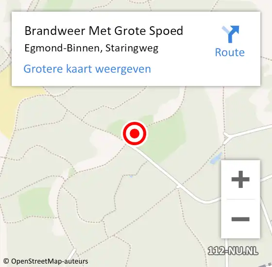 Locatie op kaart van de 112 melding: Brandweer Met Grote Spoed Naar Egmond-Binnen, Staringweg op 14 juli 2018 13:08