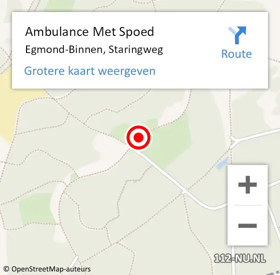 Locatie op kaart van de 112 melding: Ambulance Met Spoed Naar Egmond-Binnen, Staringweg op 14 juli 2018 13:09