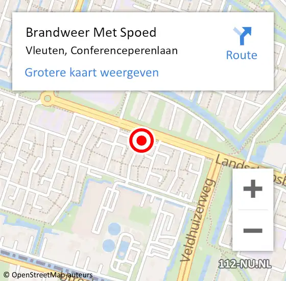 Locatie op kaart van de 112 melding: Brandweer Met Spoed Naar Vleuten, Conferenceperenlaan op 14 juli 2018 14:53