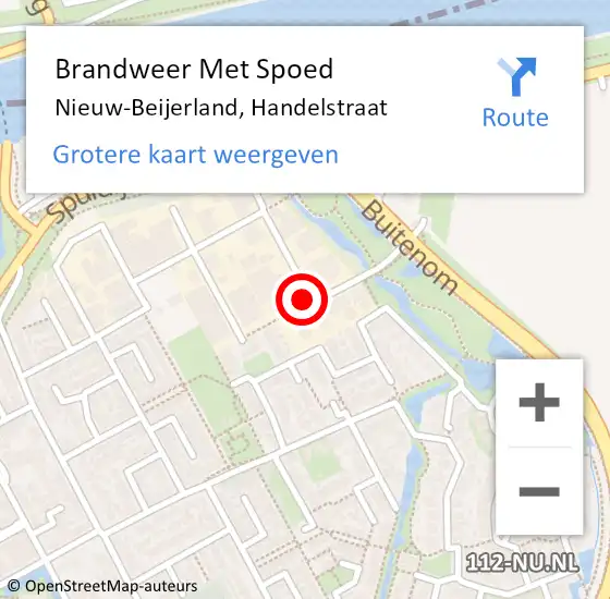 Locatie op kaart van de 112 melding: Brandweer Met Spoed Naar Nieuw-Beijerland, Handelstraat op 14 juli 2018 16:03